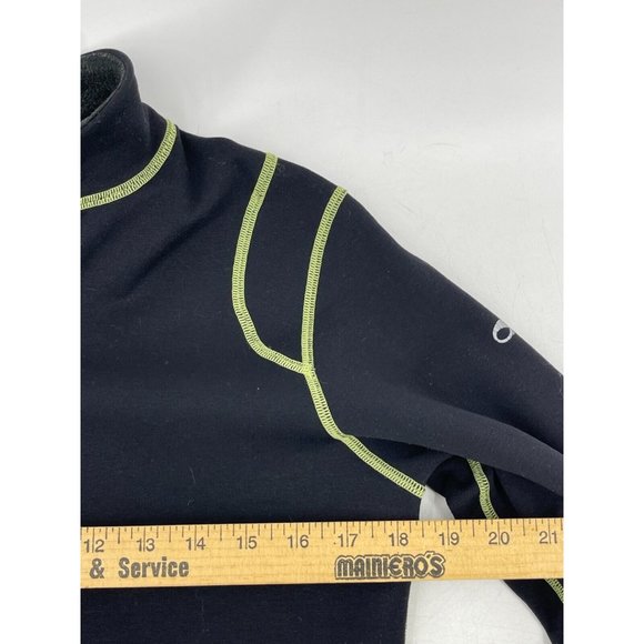 REI Women's Black Neon Green Stitching 1/4 Zip Stretch Fleece Sweatshirt Size L - Picture 13 of 15